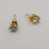 24K Gold Simulated Diamond Earrings Stud - Offer Hunts