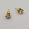 24K Gold Simulated Diamond Earrings Stud - Offer Hunts