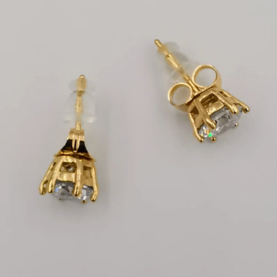 24K Gold Simulated Diamond Earrings Stud - Offer Hunts