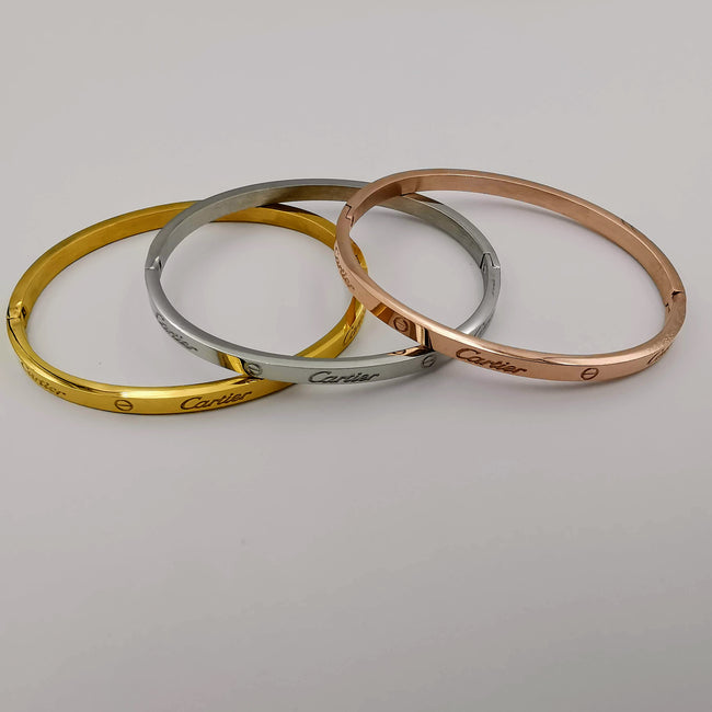 Cartier Stainless Steel Bracelet Set - Thin 4mm - 3 Pieces - Offer Hunts