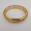 24k Gold Plated Round Design Bangle Bracelet - Offer Hunts