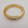 24k Gold Plated Round Design Bangle Bracelet - Offer Hunts