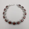 24K White Gold Plated Simulated Diamond Bracelet - Wine Red - Offer Hunts