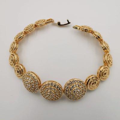 24K Gold Plated Majestic Simulated Diamond Bracelet - Offer Hunts