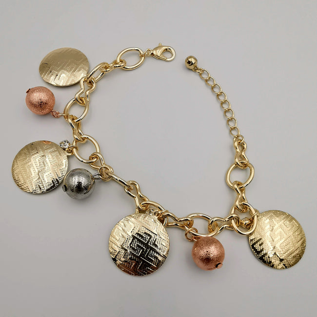 18K Gold Plated Round Balls Bracelet - Offer Hunts