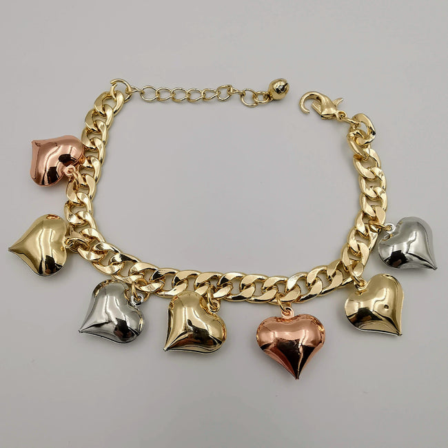 18K Gold Plated Heart Chain Bracelet - Offer Hunts