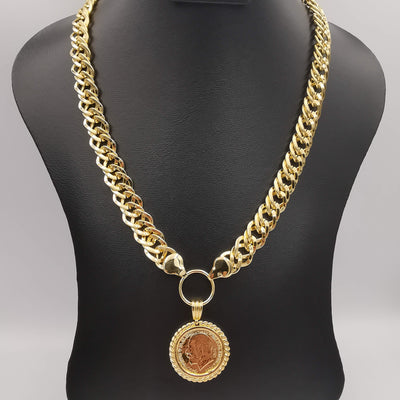 Premium 24K Gold Plated Queen Coin Necklace - Offer Hunts