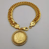 24K Gold Plated Coin - Clear Zirconia Diamond Bracelet - Offer Hunts