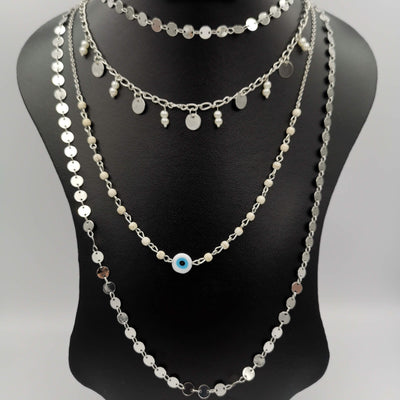 Bi-Pearl Eye Protector 4 Layer Necklace - Multiple Designs - Offer Hunts