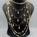 Droplet Pearl Danglers 6 Layer Necklace - Multiple Designs - Offer Hunts