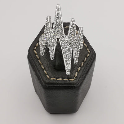 Wave Bling Simulated Diamond Ring - Golden and Silver - Offer Hunts