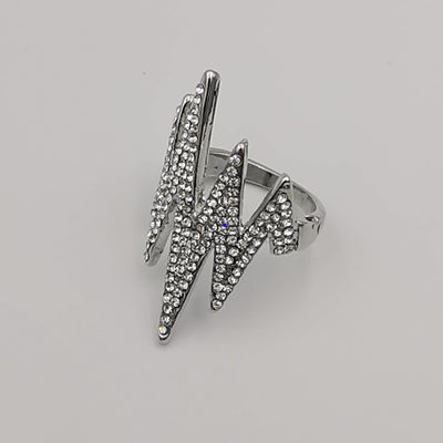 Wave Bling Simulated Diamond Ring - Golden and Silver - Offer Hunts