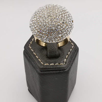 Round Bling Simulated Diamond Ring - Golden and Silver - Offer Hunts