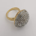Round Bling Simulated Diamond Ring - Golden and Silver - Offer Hunts