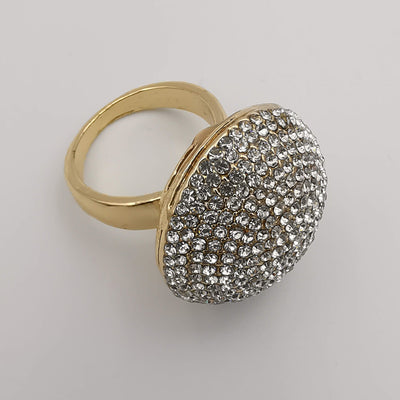 Round Bling Simulated Diamond Ring - Golden and Silver - Offer Hunts