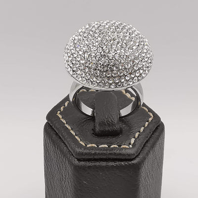 Round Bling Simulated Diamond Ring - Golden and Silver - Offer Hunts