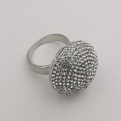 Round Bling Simulated Diamond Ring - Golden and Silver - Offer Hunts