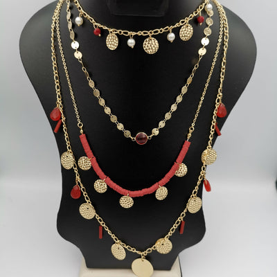 Beaded Pearl 4 Layer Necklace - Multiple Designs - Offer Hunts