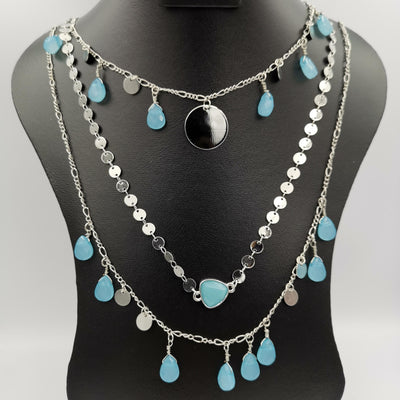 Droplet Danglers 3 Layer Necklace - Multiple Designs - Offer Hunts