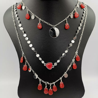 Droplet Danglers 3 Layer Necklace - Multiple Designs - Offer Hunts