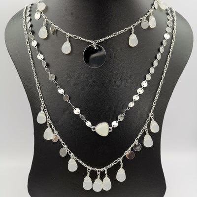 Droplet Danglers 3 Layer Necklace - Multiple Designs - Offer Hunts
