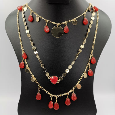 Droplet Danglers 3 Layer Necklace - Multiple Designs - Offer Hunts
