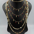 Teardrop Stone Danglers 6 Layer Necklace - Multiple Designs - Offer Hunts
