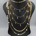 Teardrop Stone Danglers 6 Layer Necklace - Multiple Designs - Offer Hunts
