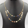 Colorful Eye Protectors 2 Layer Necklace - 24K Gold Plate - Golden and Silver - Offer Hunts