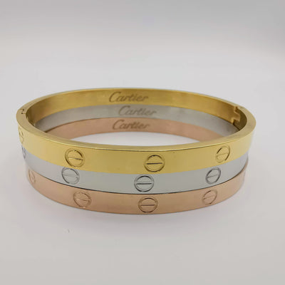 Cartier Stainless Steel Bracelet Set - Thick 6mm - 3 Pieces - Offer Hunts