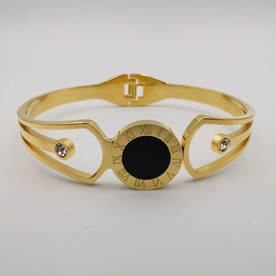 Bvlga.ri Clone Solo Black Bi Zirconia - Stainless Steel 18K Gold Plated Bracelet - Offer Hunts