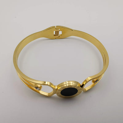 Bvlga.ri Clone Solo Black Bi Zirconia - Stainless Steel 18K Gold Plated Bracelet - Offer Hunts