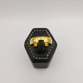 Wedding Band Ring - D Shaped - 24K Yellow Gold Plate - Offer Hunts