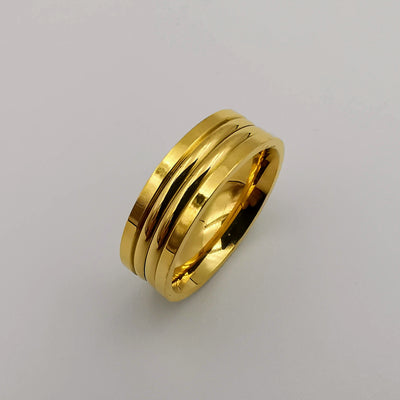 Wedding Band Ring - Engraved Design - 24K Yellow Gold Plate - Offer Hunts