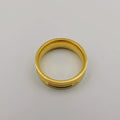 Wedding Band Ring - Engraved Design - 24K Yellow Gold Plate - Offer Hunts