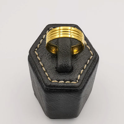 Wedding Band Ring - Engraved Design - 24K Yellow Gold Plate - Offer Hunts