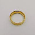 Wedding Band Ring - Flat Shaped - 24K Yellow Gold Plate - Offer Hunts