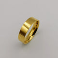 Wedding Band Ring - Flat Shaped - 24K Yellow Gold Plate - Offer Hunts