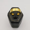 Wedding Band Ring - Flat Shaped - 24K Yellow Gold Plate - Offer Hunts