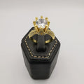 Princess Simulated Diamond Ring - 24K Yellow Gold Plate - Offer Hunts