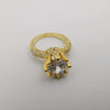 Princess Simulated Diamond Ring - 24K Yellow Gold Plate - Offer Hunts