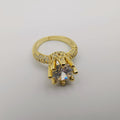 Princess Simulated Diamond Ring - 24K Yellow Gold Plate - Offer Hunts