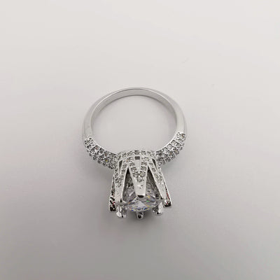 Princess Simulated Diamond Ring - 24K White Gold Plate - Offer Hunts