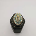 Oval Colorful Stone Ring - 24K Gold Plate - Offer Hunts
