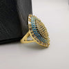 Oval Colorful Stone Ring - 24K Gold Plate - Offer Hunts