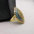 Oval Colorful Stone Ring - 24K Gold Plate - Offer Hunts