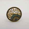 Round Colorful Stone Ring - 24K Gold Plate - Offer Hunts