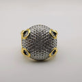 Round Silver Head Ring - 24K Gold Plate - Offer Hunts