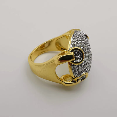 Round Silver Head Ring - 24K Gold Plate - Offer Hunts
