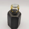 Round Silver Head Ring - 24K Gold Plate - Offer Hunts